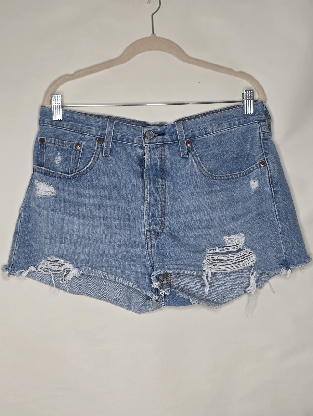 Levi's 501 Jean Shorts Button Fly Size 31 Denim Cutoffs Cotton Blue Western